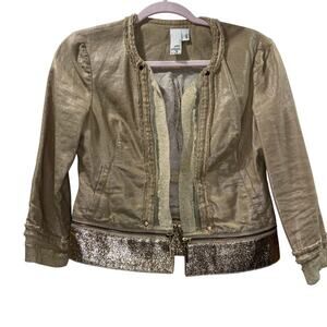 2B RYCH Metallic Gold Cropped Jacket – Size 0